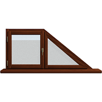 Деревянное окно – трапеция из лиственницы Модель 117 Орех
